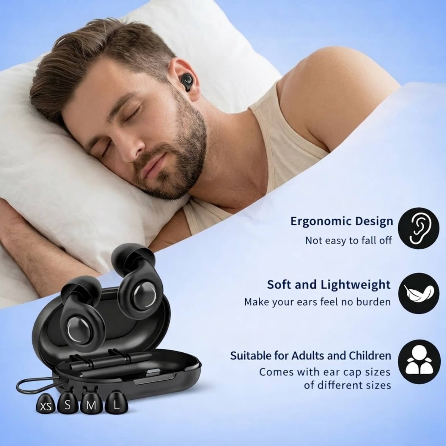 Ergonomic Reusable Sleep Earplugs for Noise Reduction