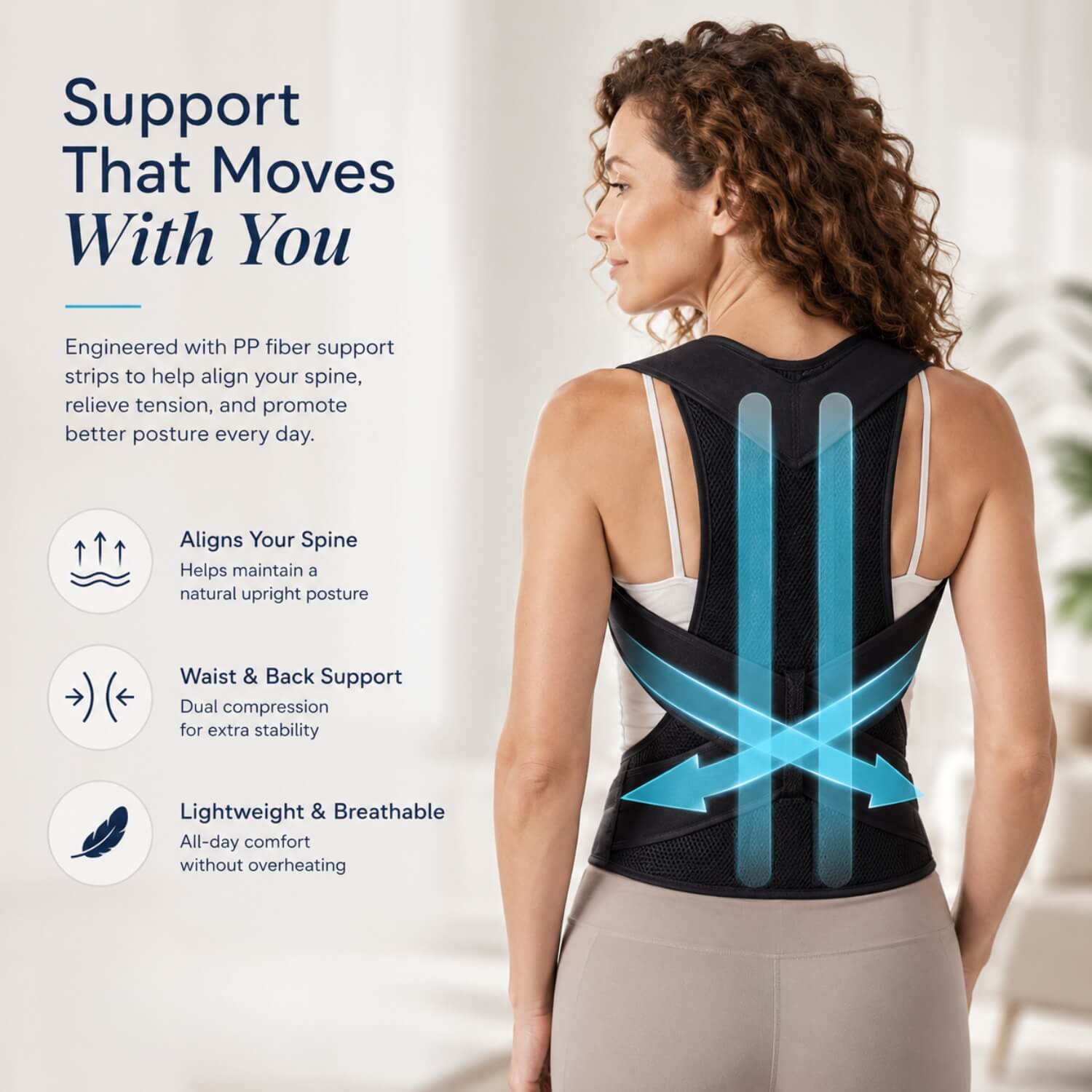 Unilva Unisex Adjustable Posture Support Brace
