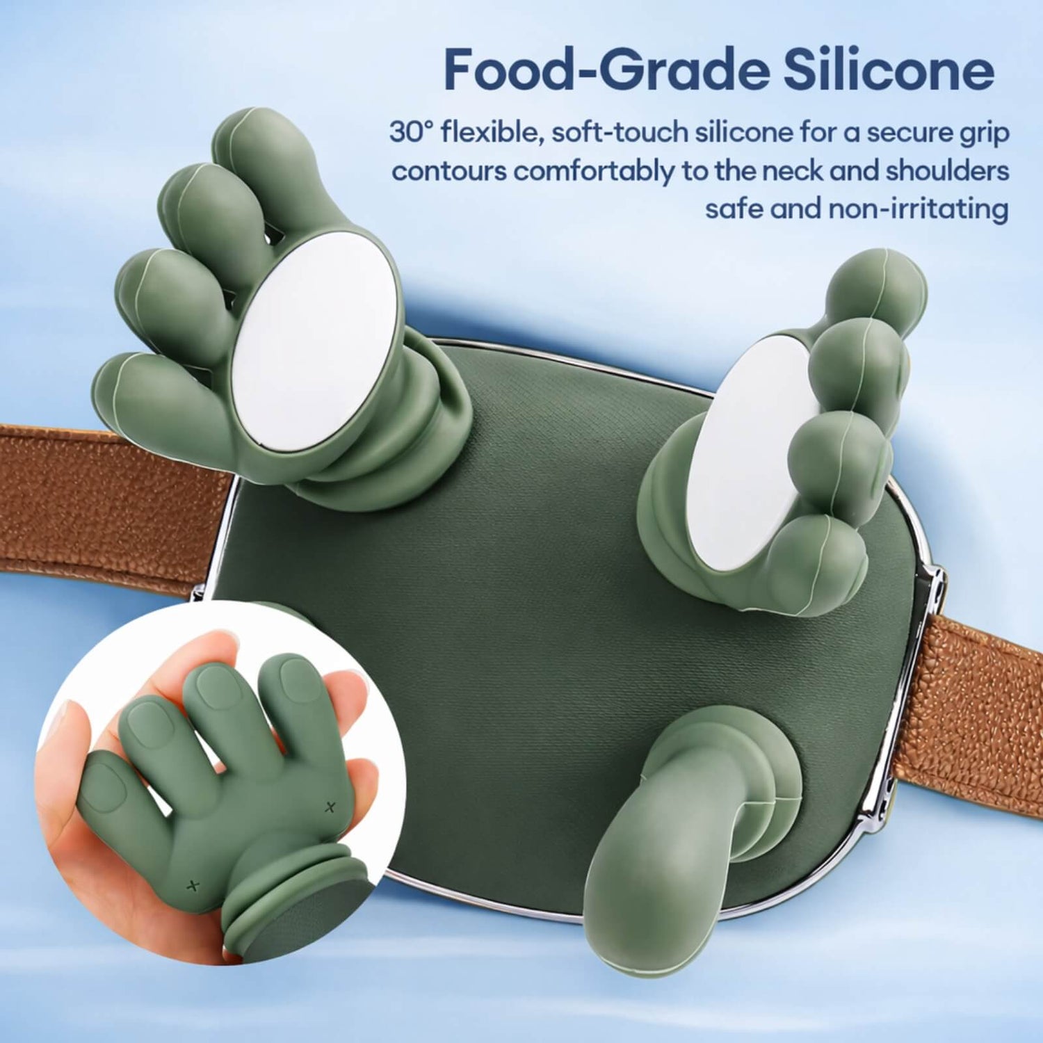 Ergonomic Heated Hand-Shaped Neck & Shoulder Massager