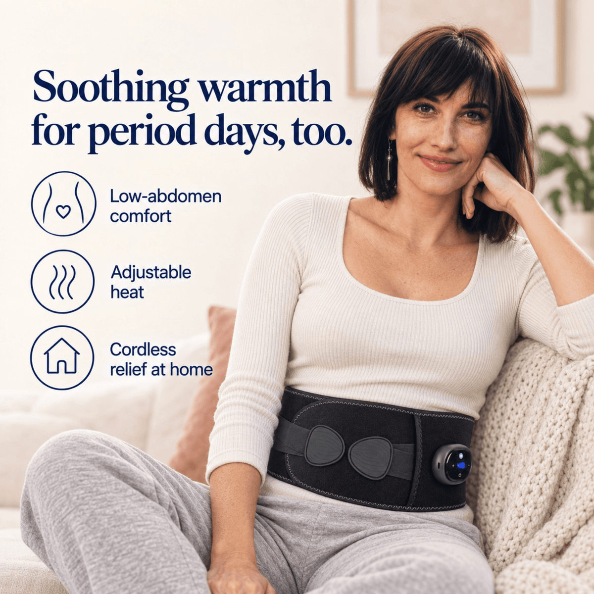 Cordless Heated Back Support Belt with Vibration Massage