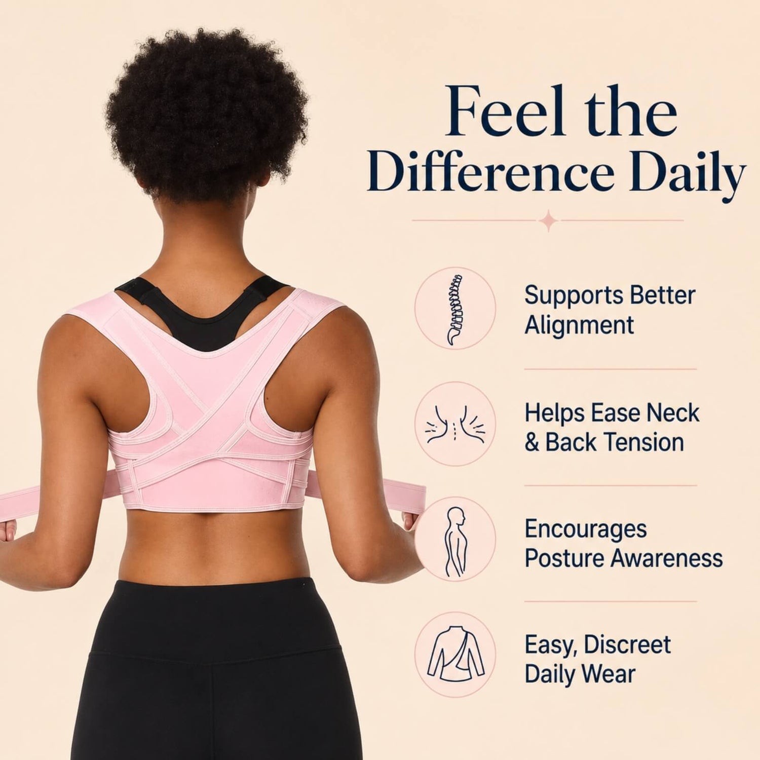 Ergonomic Posture Support Brace - Breathable Back & Shoulder Support