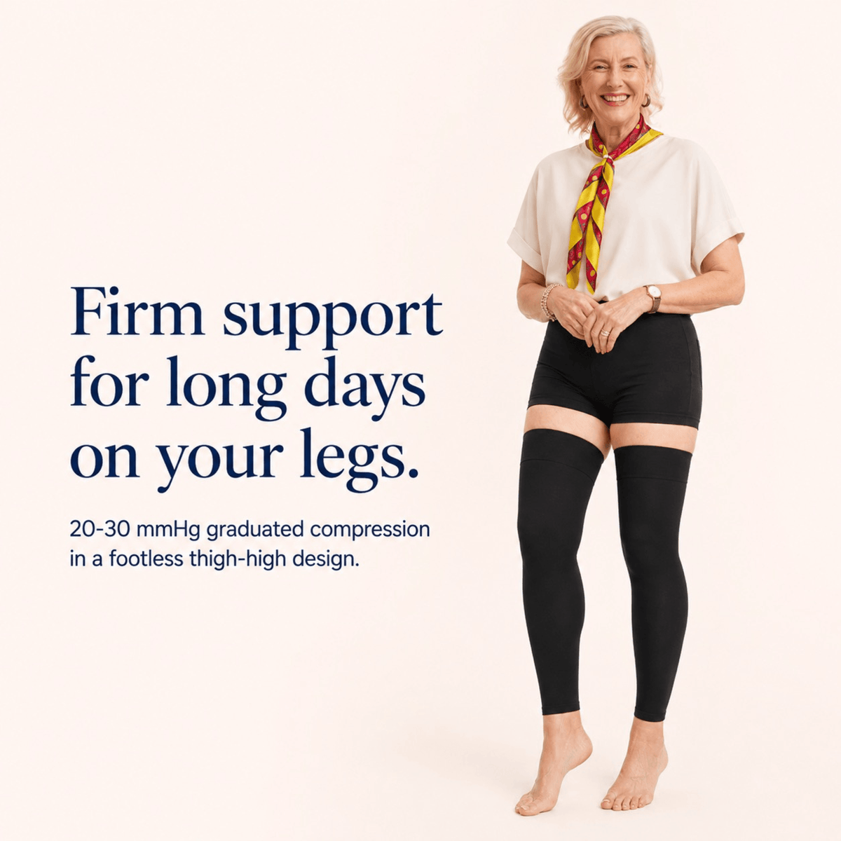 Unilva 20-30 mmHg Footless Thigh-High Compression Leg Sleeves