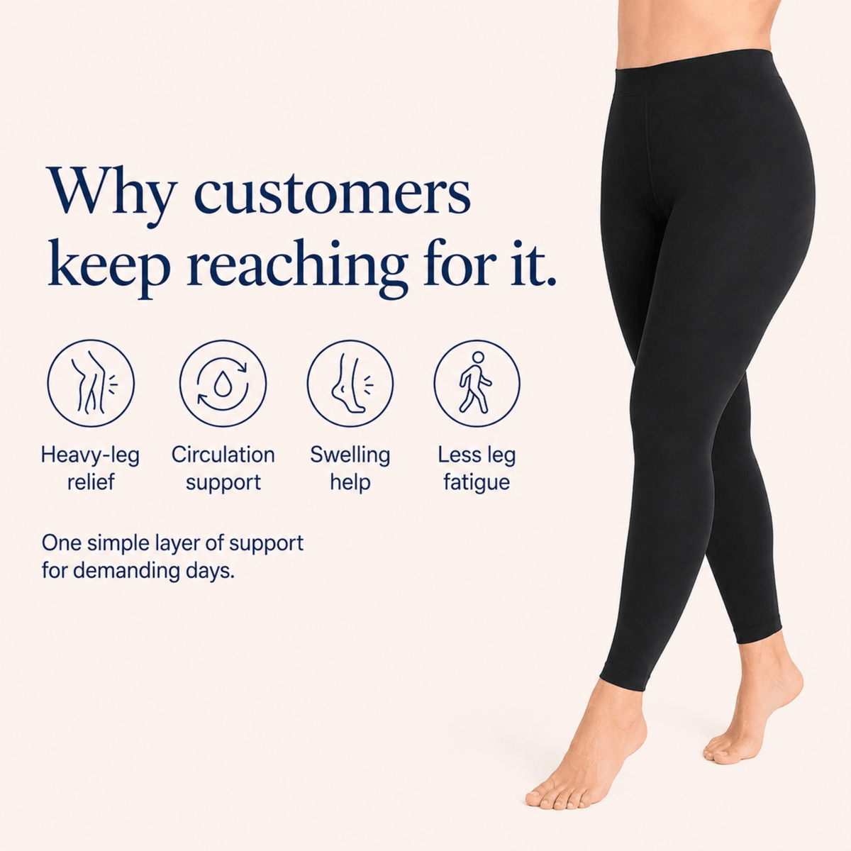 Unilva 20-30 mmHg Waist-High Footless Compression Tights