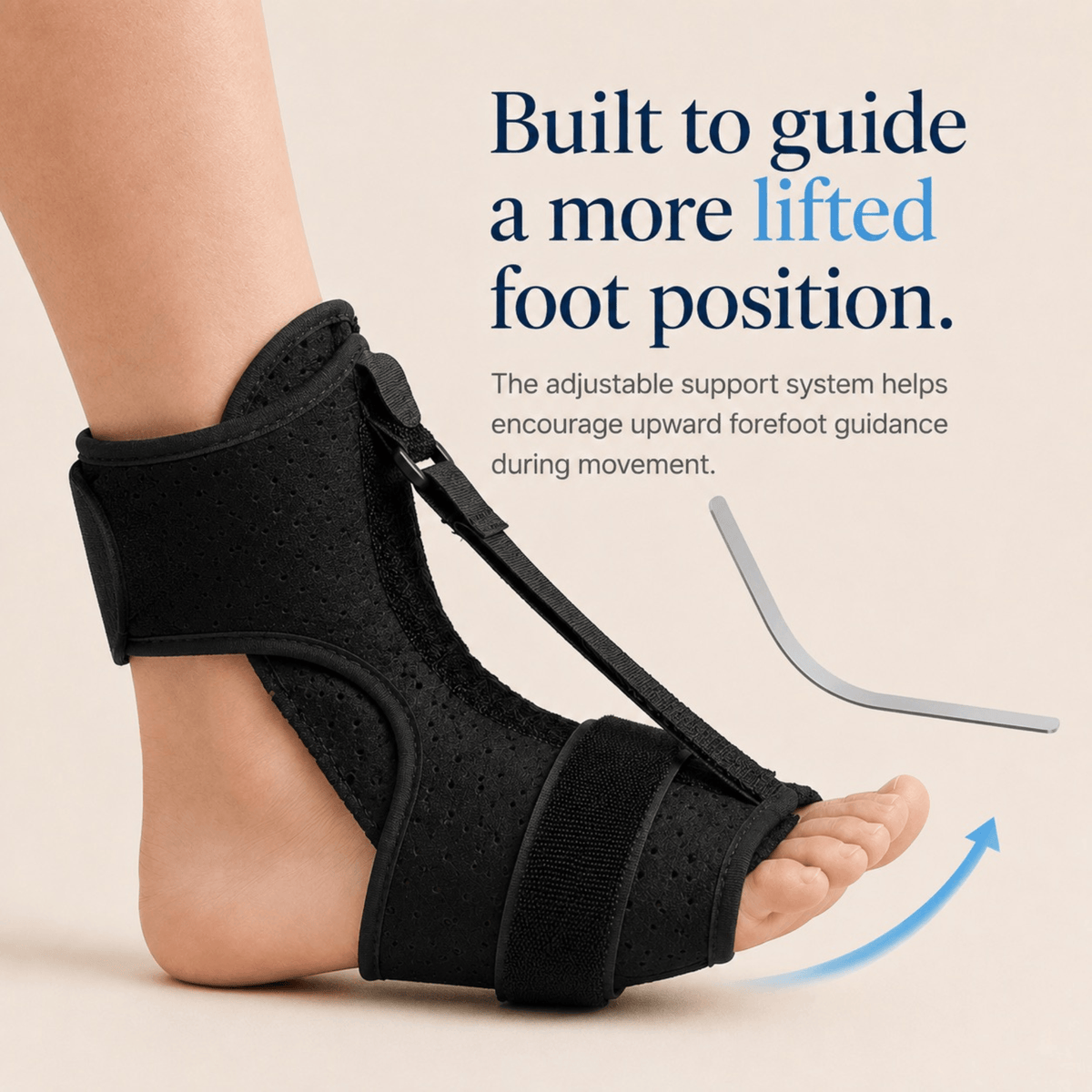 Unilva Adjustable Foot Drop Brace with Dorsiflexion Strap