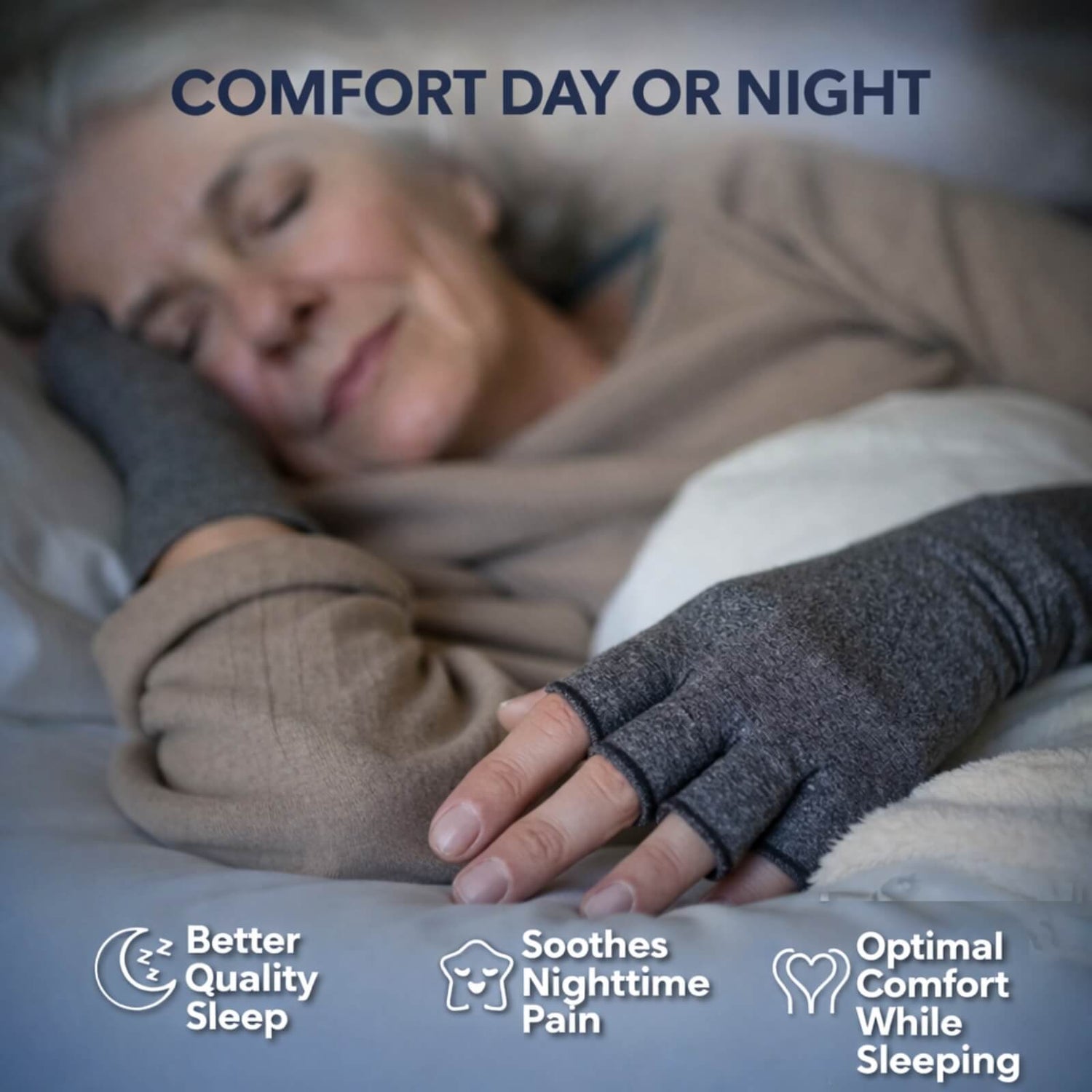 Fingerless Compression Gloves for Hand, Wrist & Finger Support (1 Pair)