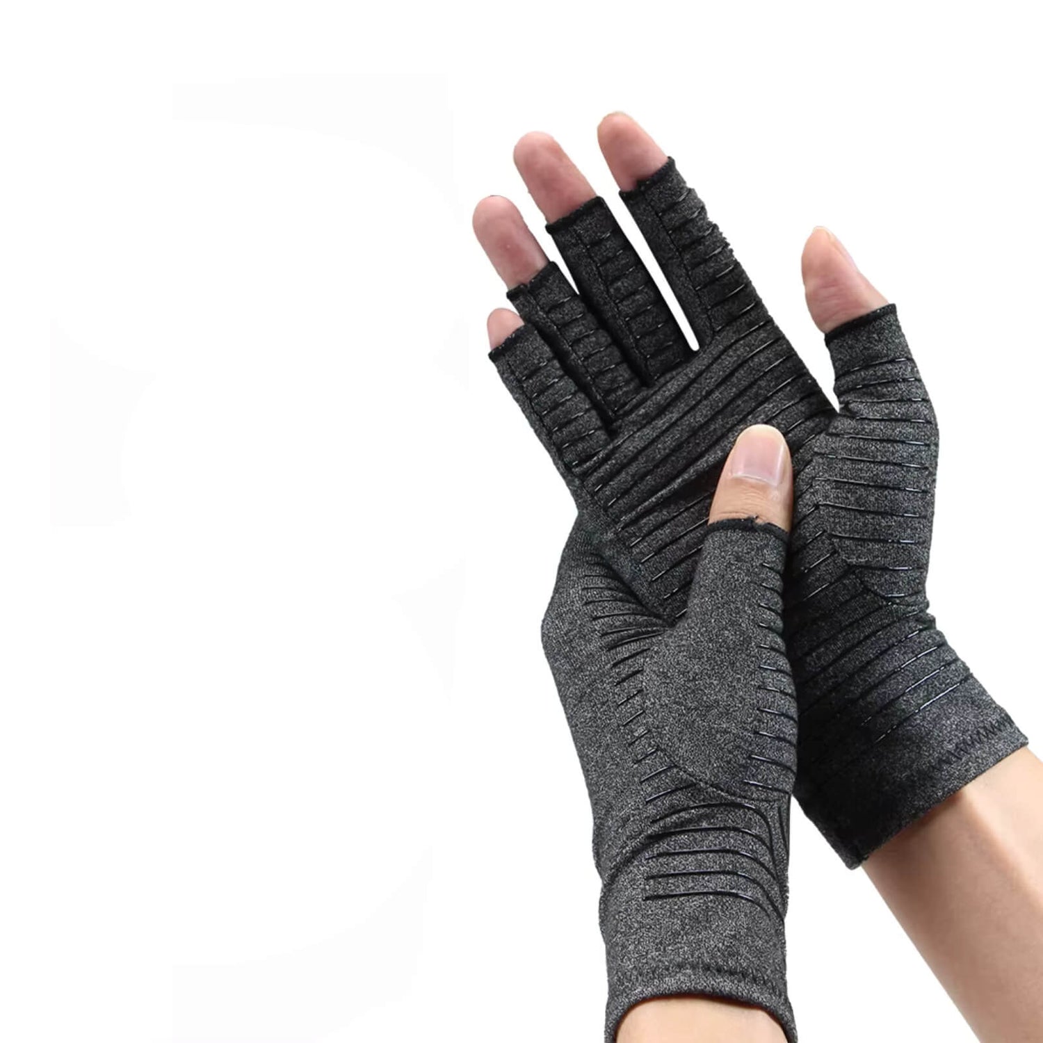 Fingerless Compression Gloves for Hand, Wrist & Finger Support (1 Pair)