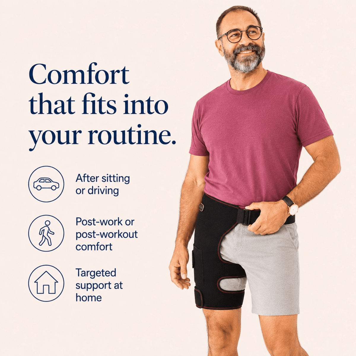 Unilva Heated Hip & Thigh Wrap with Vibration Massage