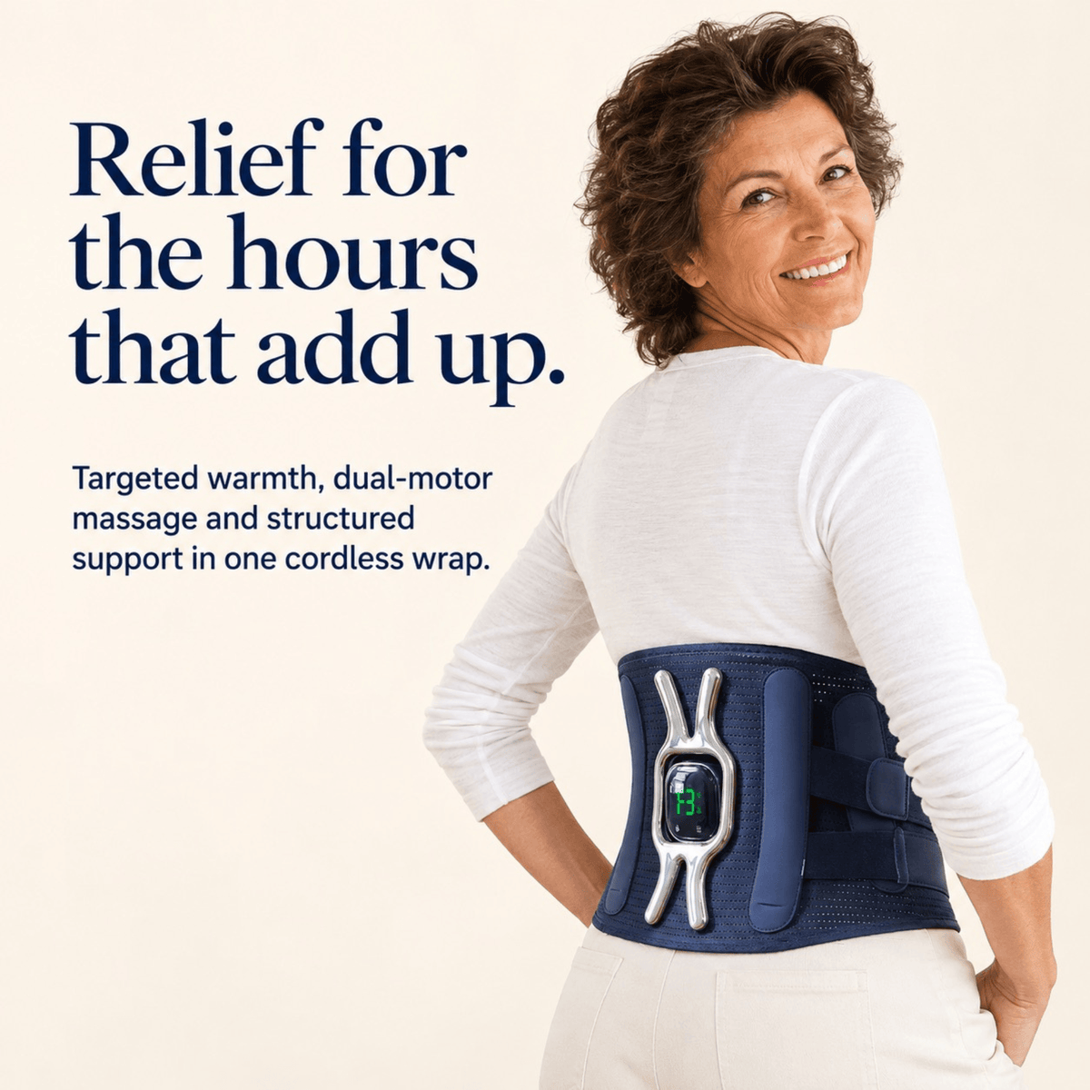 Unilva Heated Lumbar Support Brace with Dual-Motor Massage
