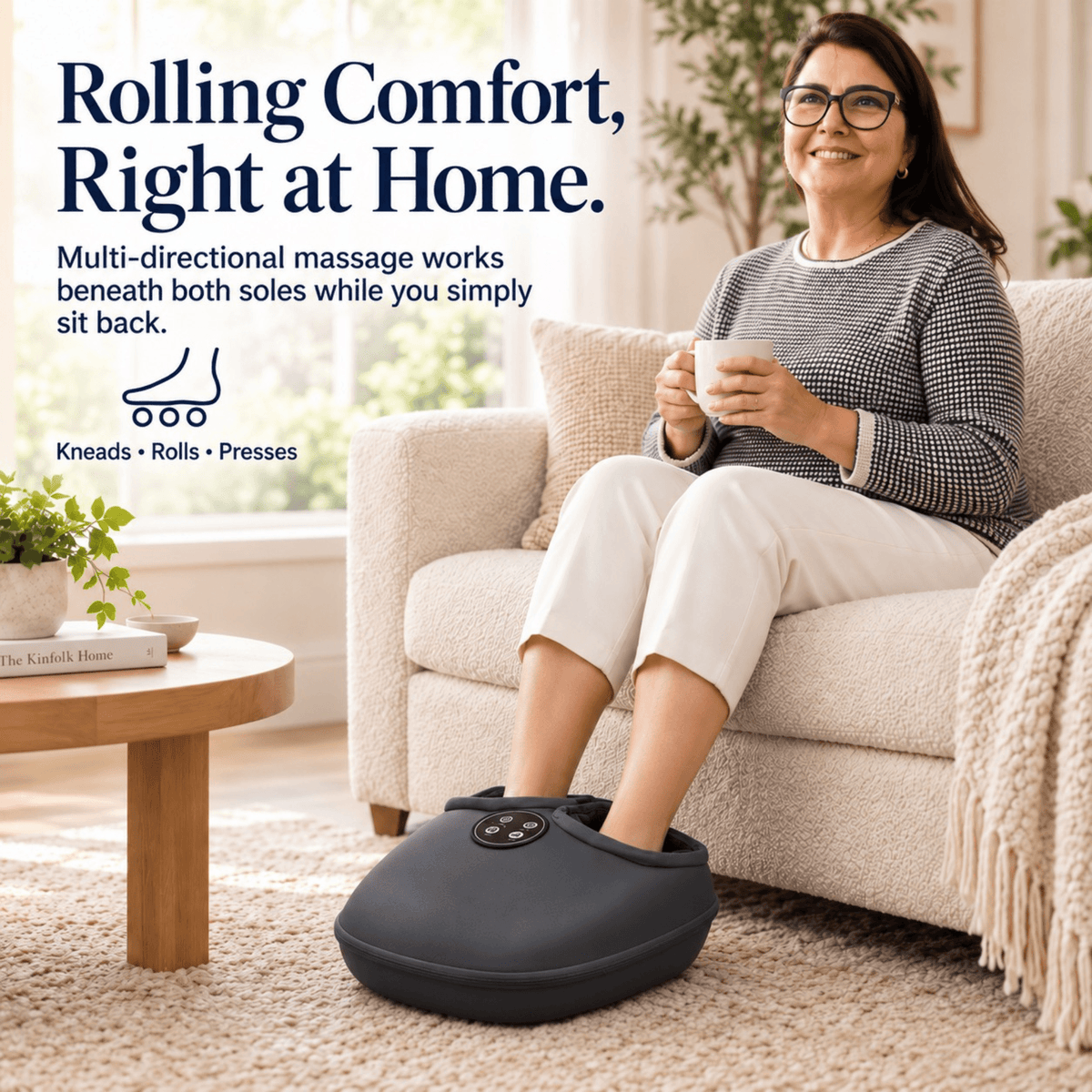 Unilva Full-Coverage Shiatsu Foot Massager with Heat & Air Compression