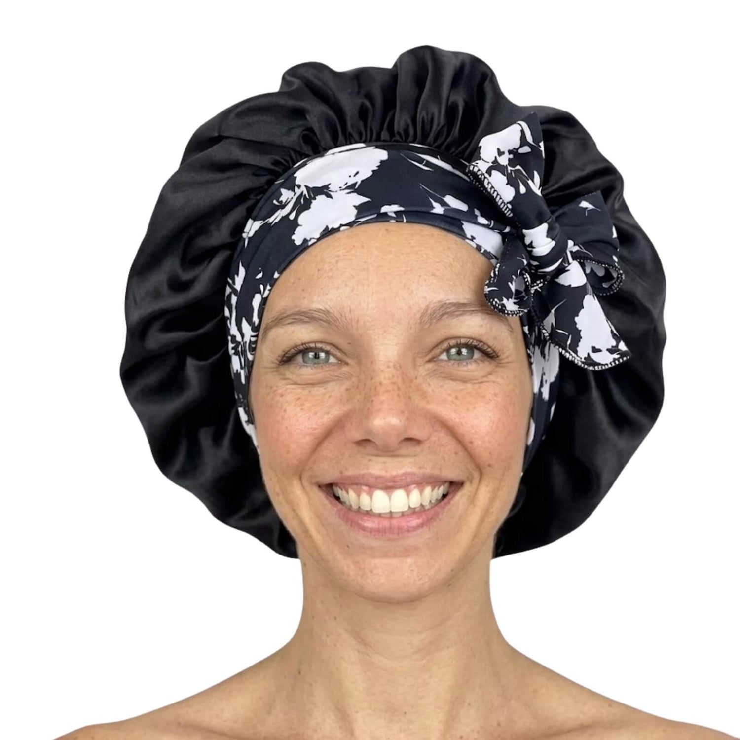 Satin Hair Bonnet for Sleeping with Wide Tie Band