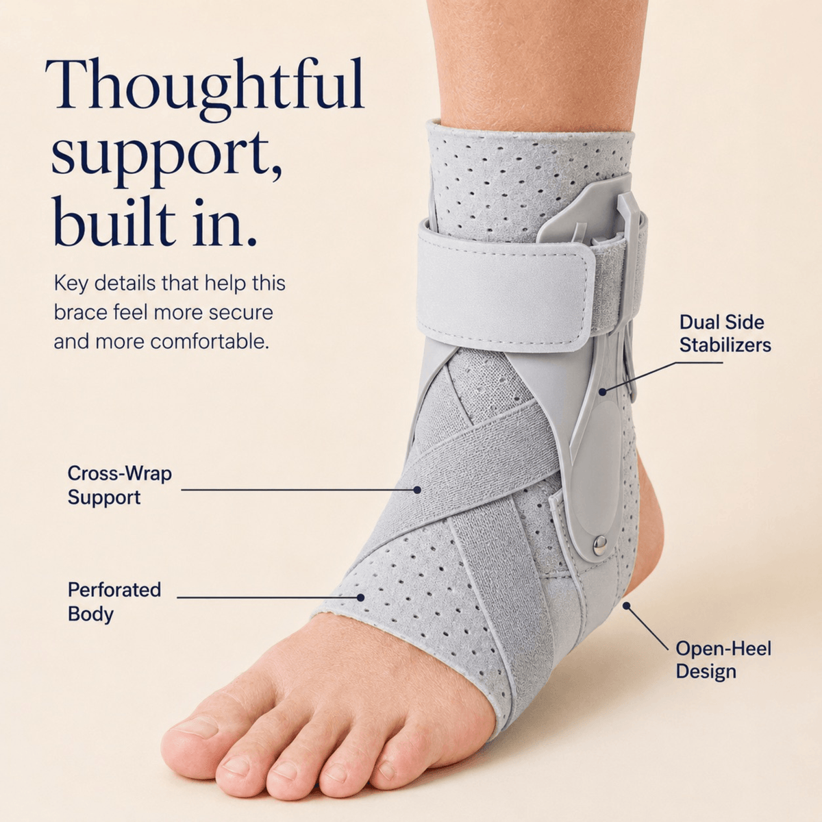 Unilva Stabilizing Ankle Brace with Side Supports