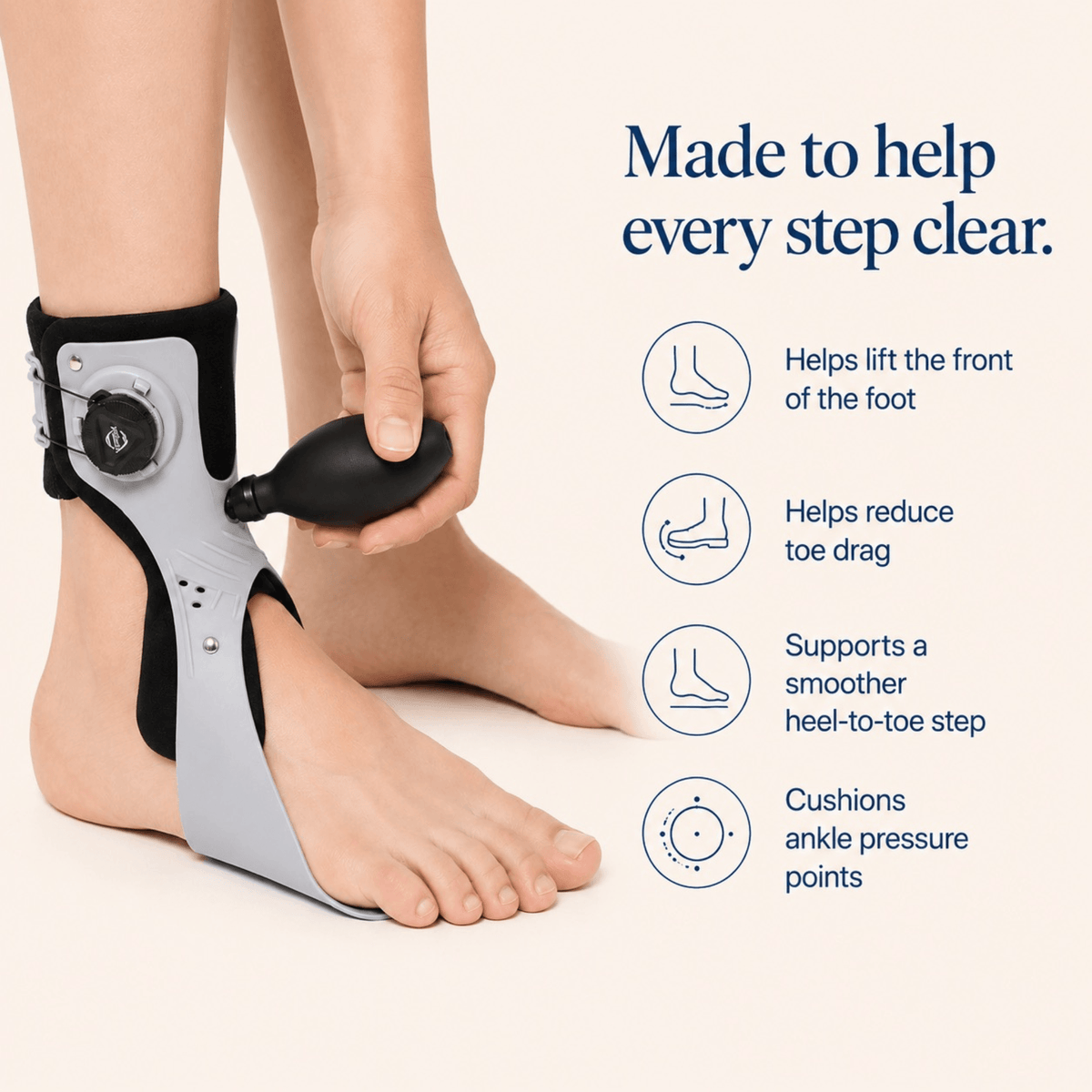 Unilva Rotary Dial Airbag Foot Drop Support Brace